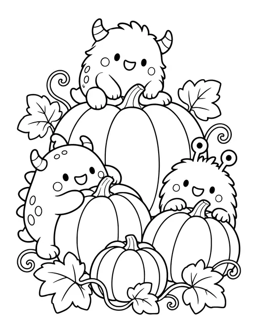 Monster Pumpkin Patch coloring page