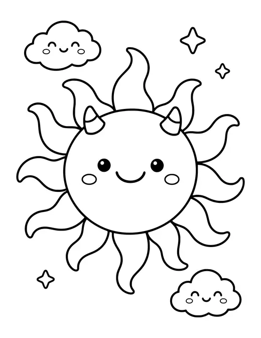 Monster Sun coloring page
