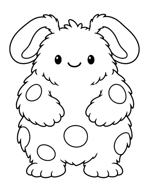 Fluffy Spotted Monster coloring page