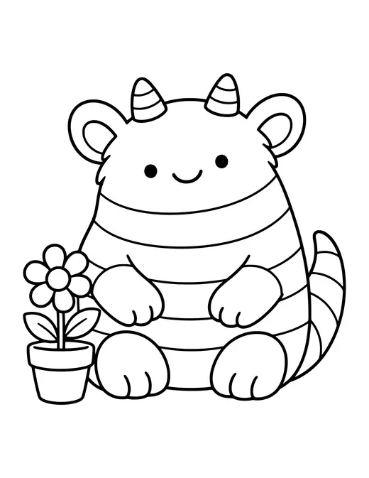 Striped Monster coloring page