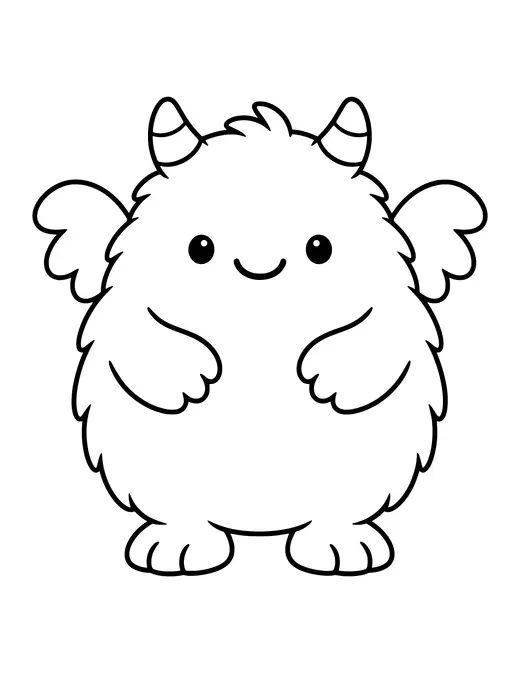 Monster with Wings coloring page