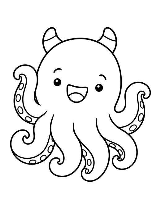Monster with Tentacles coloring page