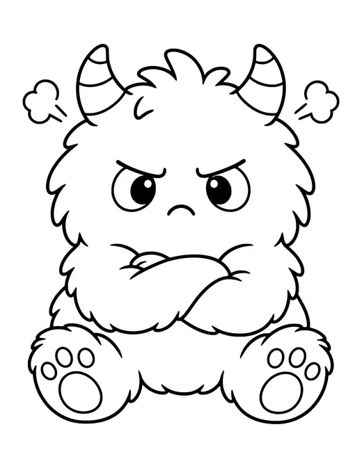 Monster Feelings Grumpy coloring page