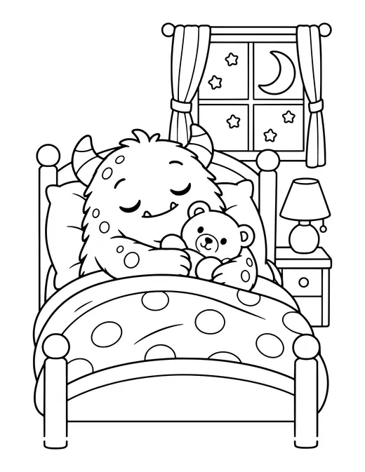Monster Goodnight coloring page
