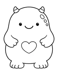 Monster with Tiny Horns coloring page