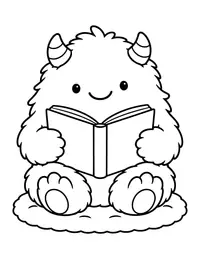 Monster Reading a Book coloring page