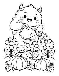 Monster Gardening coloring page