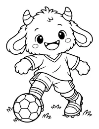 Monster Soccer Player coloring page