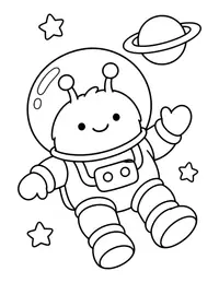 Monster Astronaut coloring page