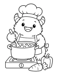 Monster Chef coloring page