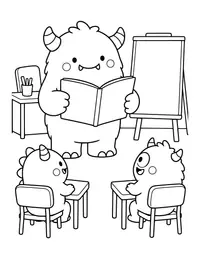 Monster Teacher coloring page