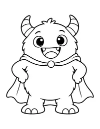 Monster in a Cape coloring page