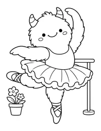 Monster Ballerina coloring page