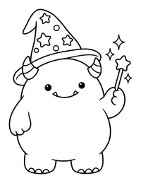 Monster Wizard coloring page