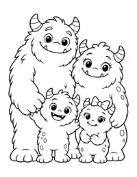 Monster Family Portrait coloring page