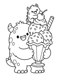 Monster Ice Cream coloring page