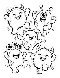 Monster Dancing coloring page