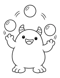 Monster Juggling coloring page