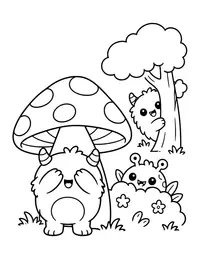 Monster Hide and Seek coloring page