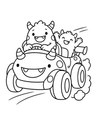 Monster Racing Car coloring page