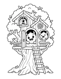 Monster Treehouse coloring page