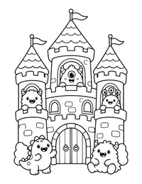 Monster Castle coloring page
