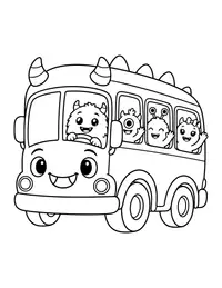 Monster School Bus coloring page