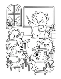 Monster Classroom coloring page