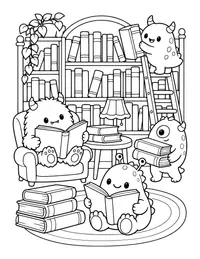 Monster Library coloring page