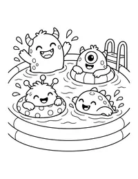 Monster Swimming coloring page