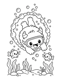 Monster Diving coloring page
