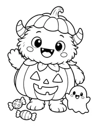 Monster Halloween Costume coloring page