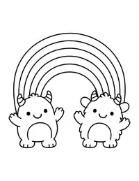 Monster Rainbow coloring page