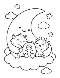 Monster Moon coloring page
