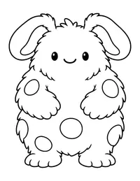 Fluffy Spotted Monster coloring page