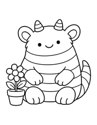 Striped Monster coloring page