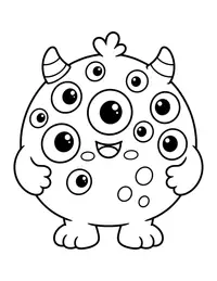 Monster with Many Eyes coloring page