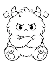 Monster Feelings Grumpy coloring page
