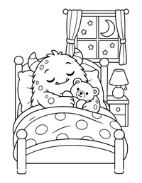 Monster Goodnight coloring page