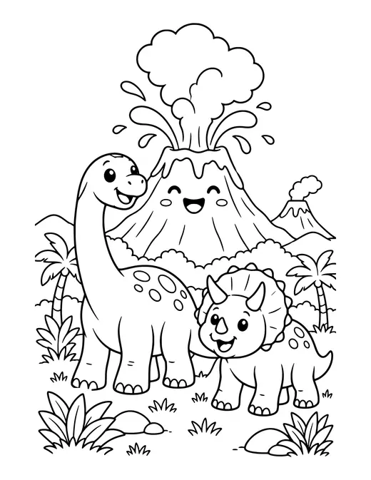Volcano Erupting coloring page