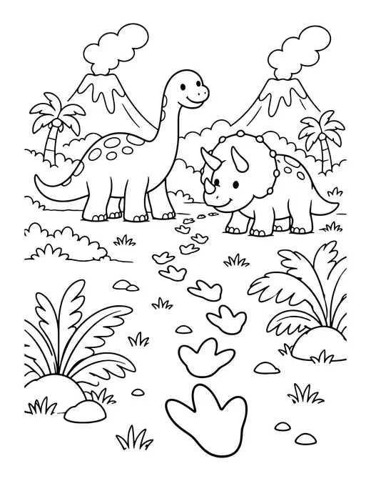 Dinosaur Footprints coloring page