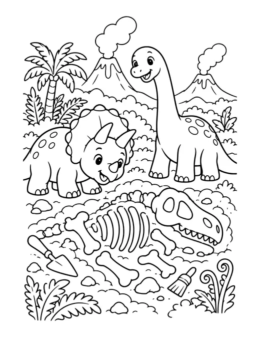 Fossil Dig Site coloring page