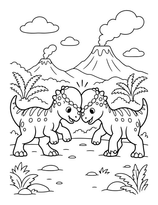 Pachycephalosaurus Headbutt coloring page