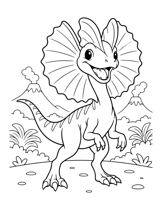 Dilophosaurus Frill coloring page