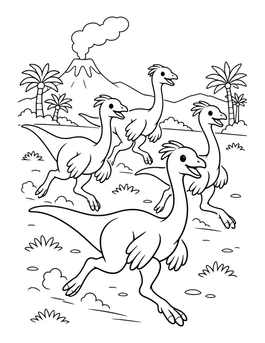 Gallimimus Racing coloring page