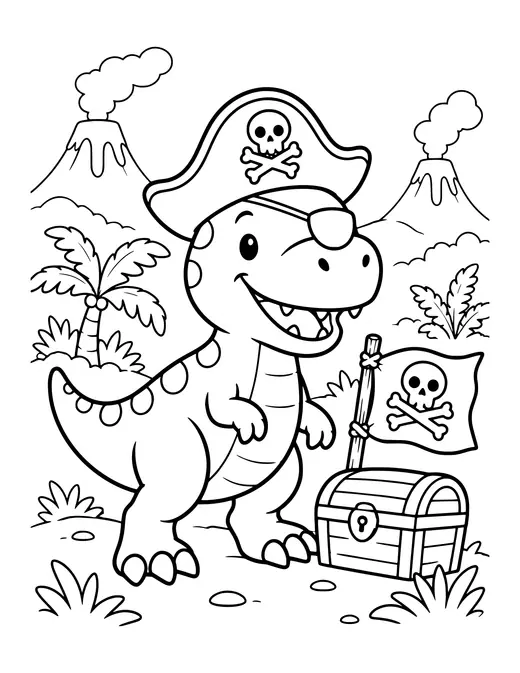 Dino Pirate coloring page