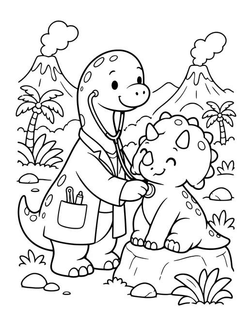 Dino Doctor coloring page