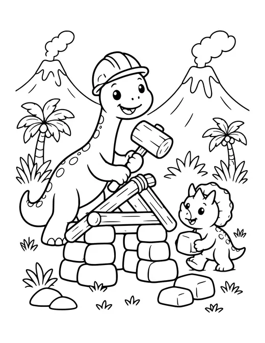 Dino Builder coloring page