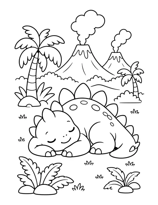 Dino Sleeping coloring page