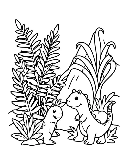 Ferns and Cycads coloring page